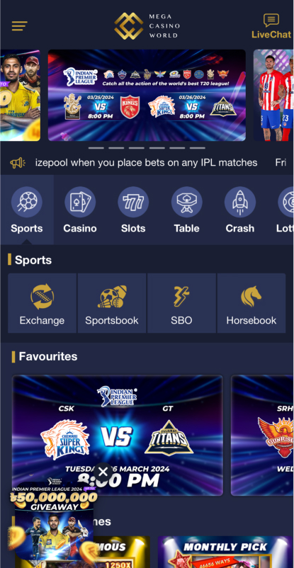 Screenshots of MCW app