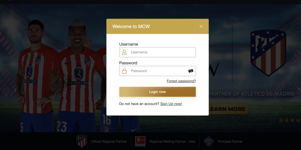 login for depositing to MCW